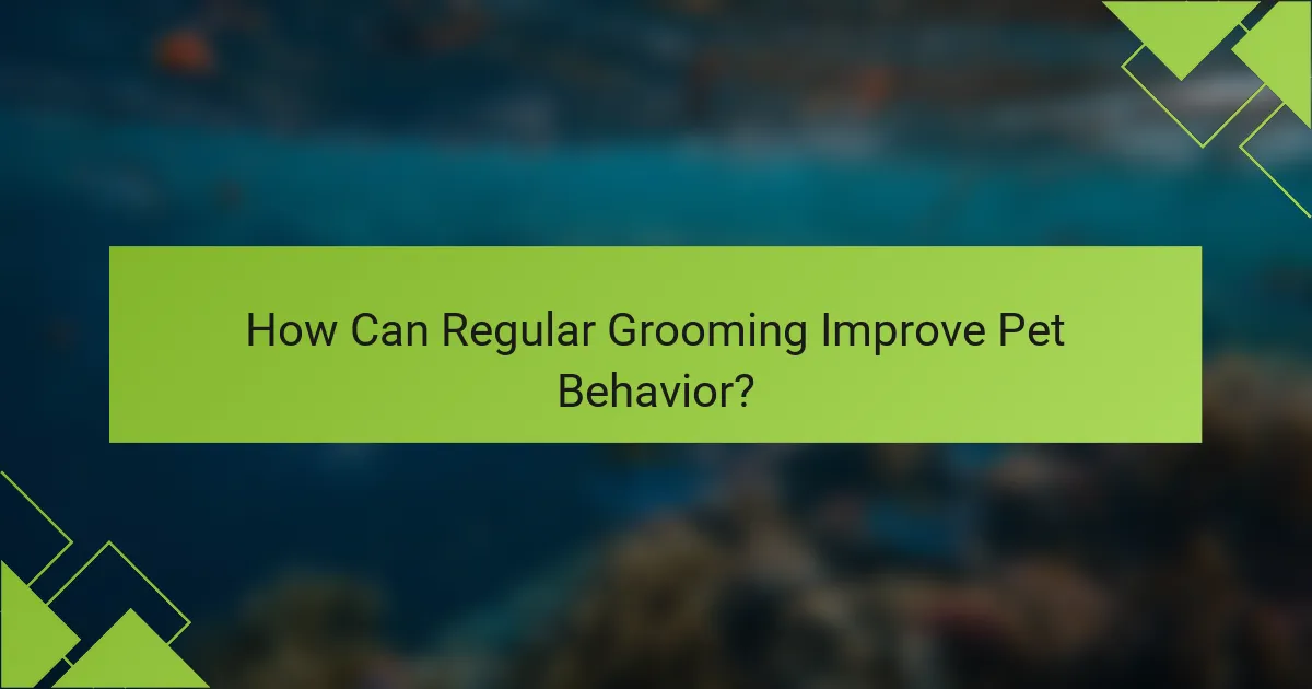 How Can Regular Grooming Improve Pet Behavior?