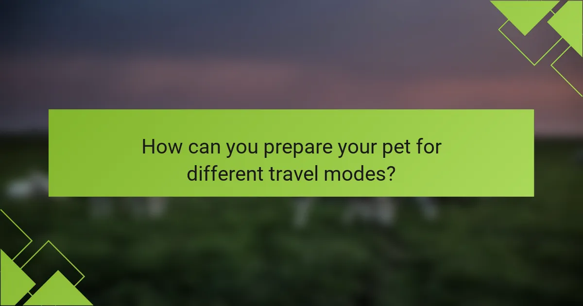 How can you prepare your pet for different travel modes?