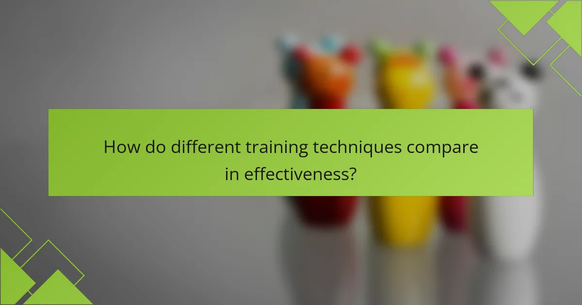 How do different training techniques compare in effectiveness?