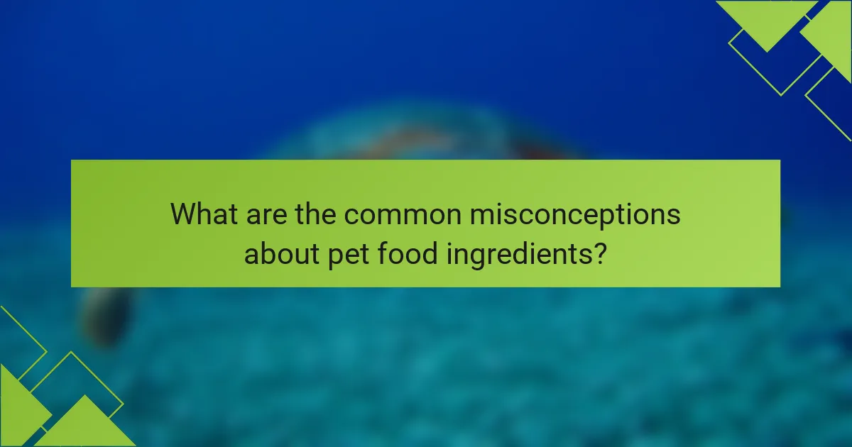 What are the common misconceptions about pet food ingredients?