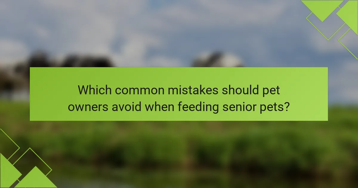 Which common mistakes should pet owners avoid when feeding senior pets?